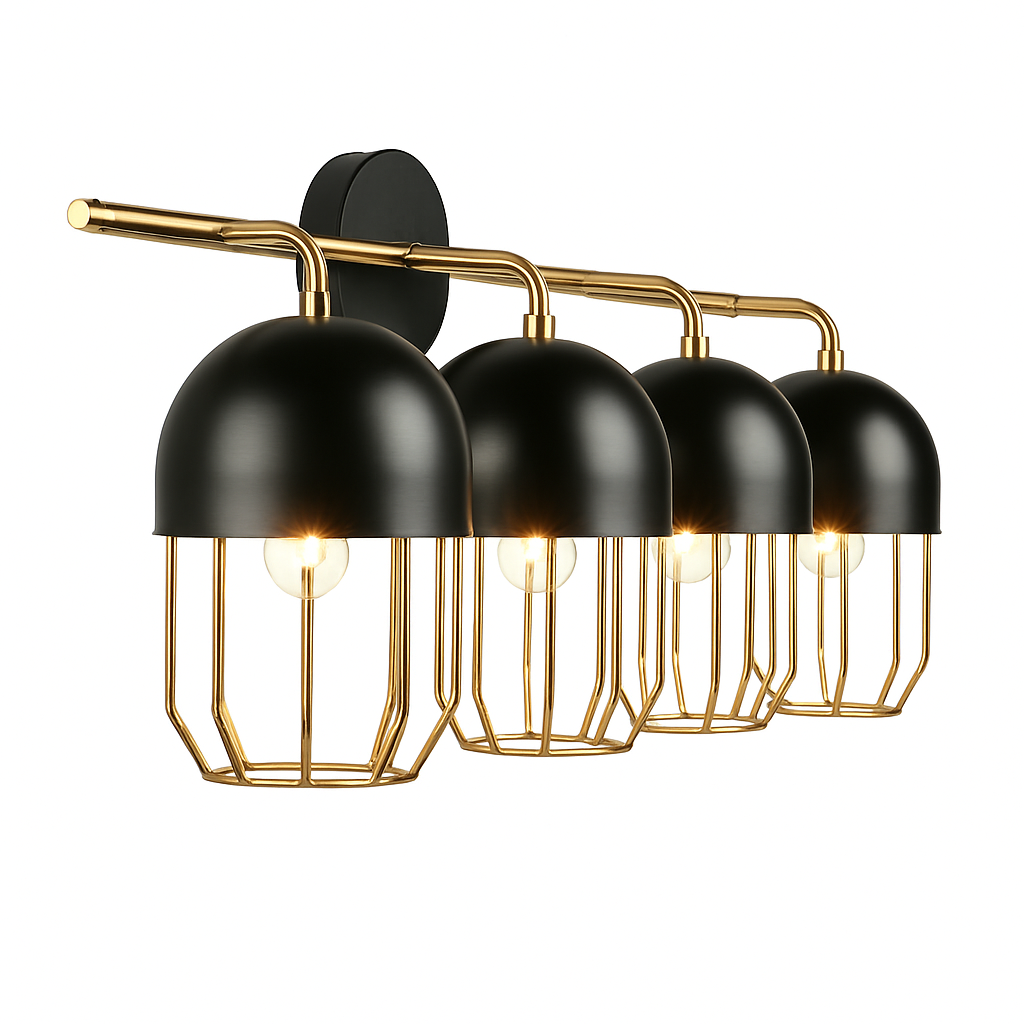 4-flammige Wandleuchte im Industrie-Stil