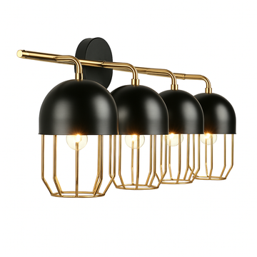 4-flammige Wandleuchte im Industrie-Stil
